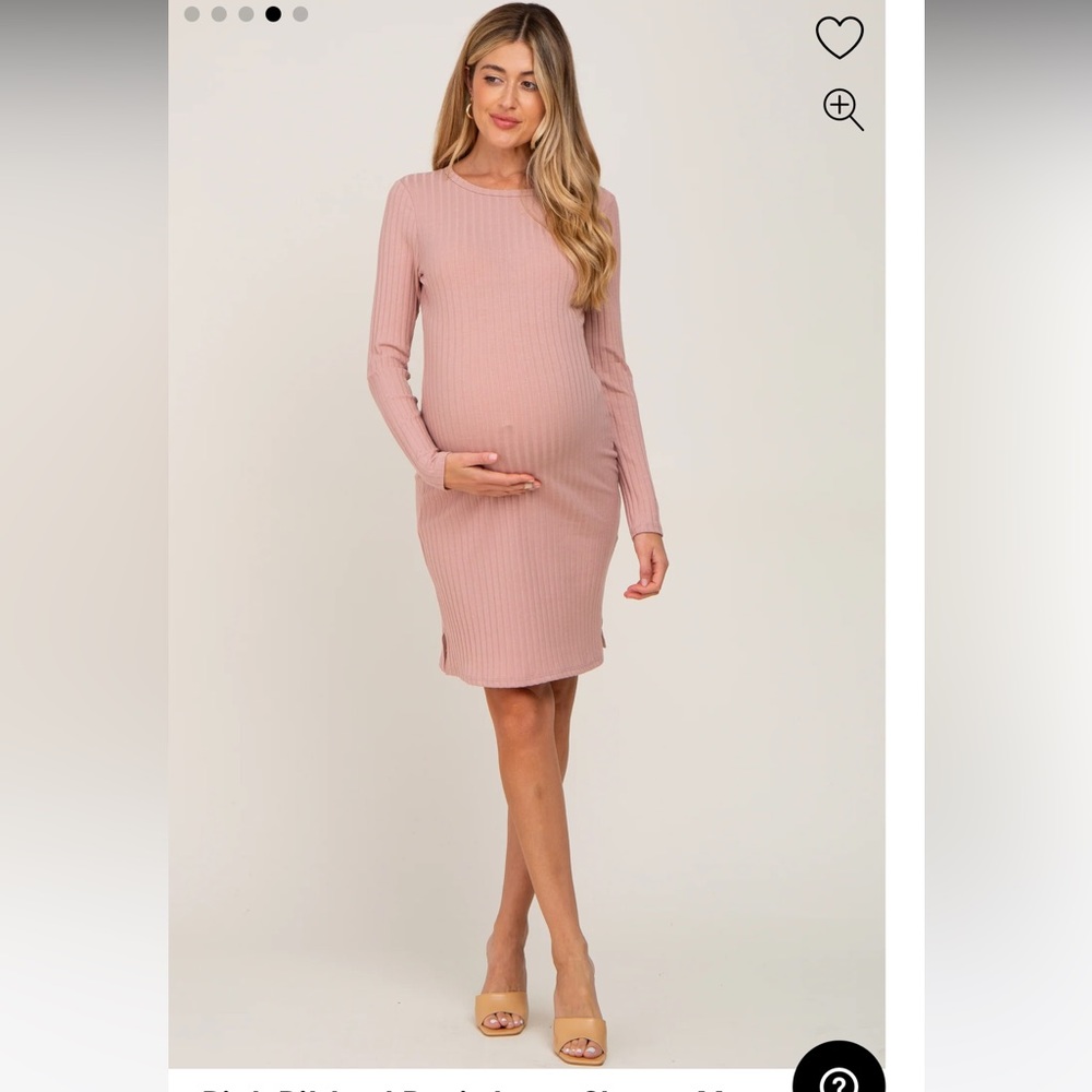 Pinkblush Ribbed Basic Long Sleeved Maternity Dre… - image 1